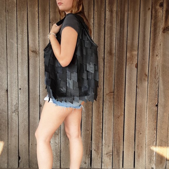 Handmade  Leather Boho handbag with Tassels - Picture 1 of 5